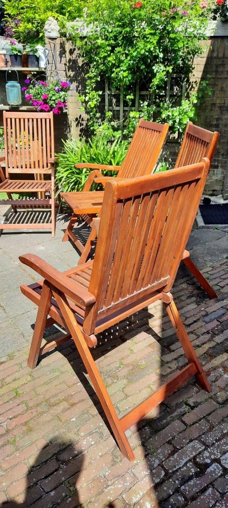 Houten tuinstoelen inklapbaar, Ophalen, Gebruikt, Hout, Inklapbaar