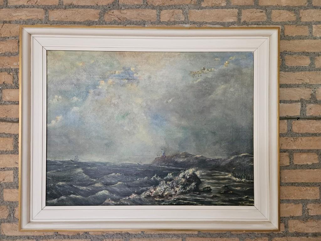 Schilderij  W.J. van Woezik, Antiek en Kunst, Kunst | Schilderijen | Klassiek, Ophalen