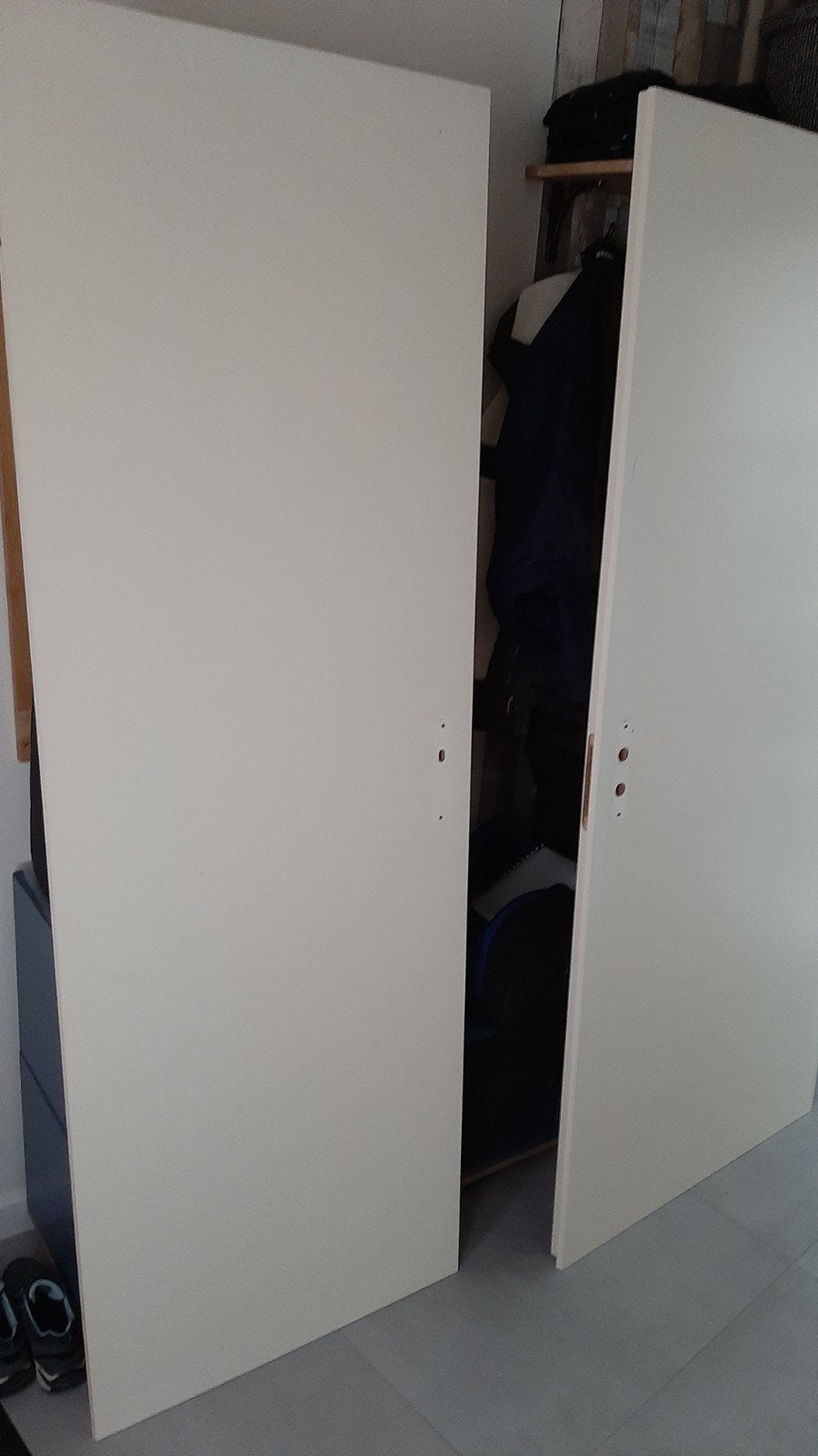 2 opdekdeuren zonder beslag, Ophalen, Gebruikt, Binnendeur, 200 tot 215 cm
