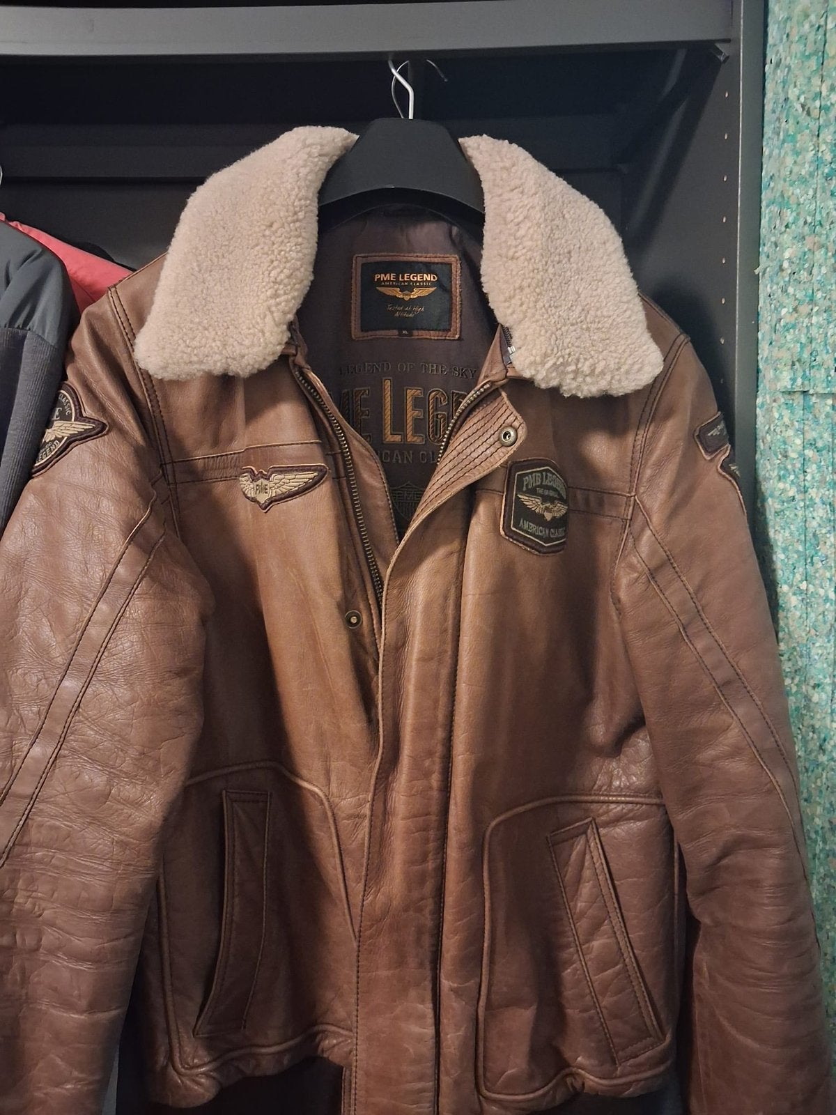 PME Legend Leren Jas met Bontkraag - Maat XL, Kleding | Heren, Jassen | Winter, Ophalen of Verzenden, Zo goed als nieuw, Maat 56/58 (XL)