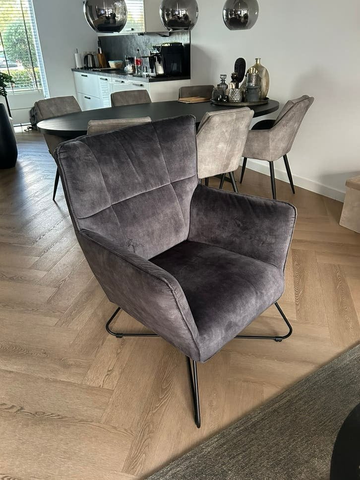 Fauteuils antreciet grijs, Ophalen, Minder dan 75 cm, Zo goed als nieuw, Stof