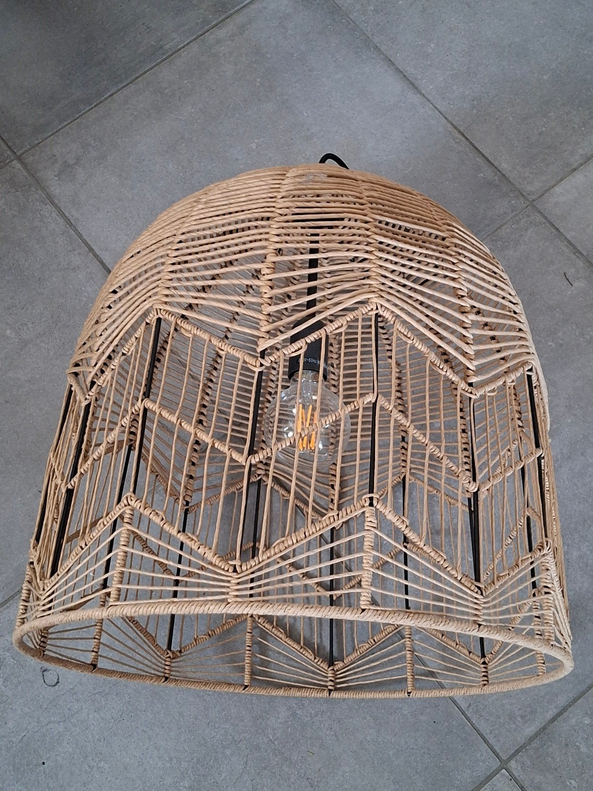 Rotan lamp - sfeervolle hanglamp, Huis en Inrichting, Overige materialen, Minder dan 50 cm, Zo goed als nieuw, Minder dan 25 cm