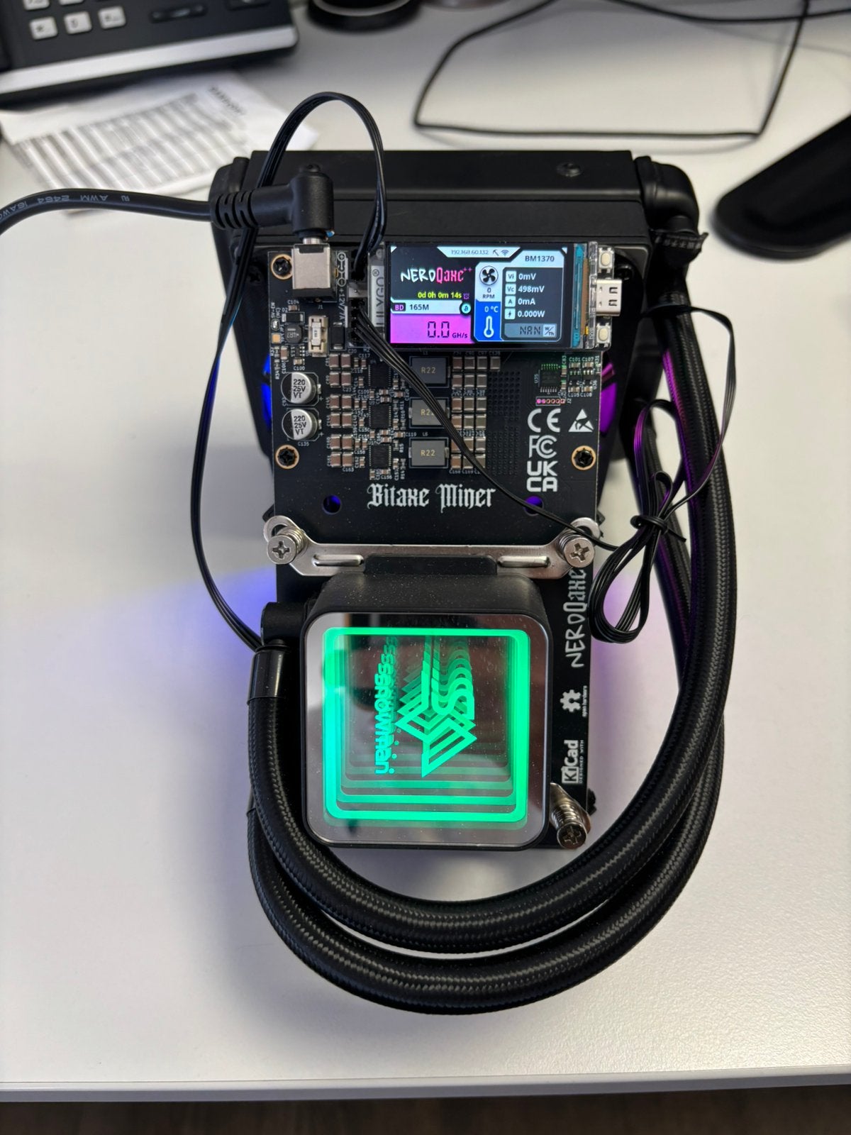 Bitcoin miner Bitaxe NerdMiner Qaxe++ Hydro 4.8 TH/s, Computers en Software, Desktop Pc's, Zo goed als nieuw, Ophalen of Verzenden