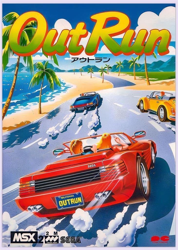 [Grote 50x70cm Game Poster] OUTRUN SEGA MSX OUT RUN, Verzenden, 1 speler, Racen en Vliegen, Nieuw