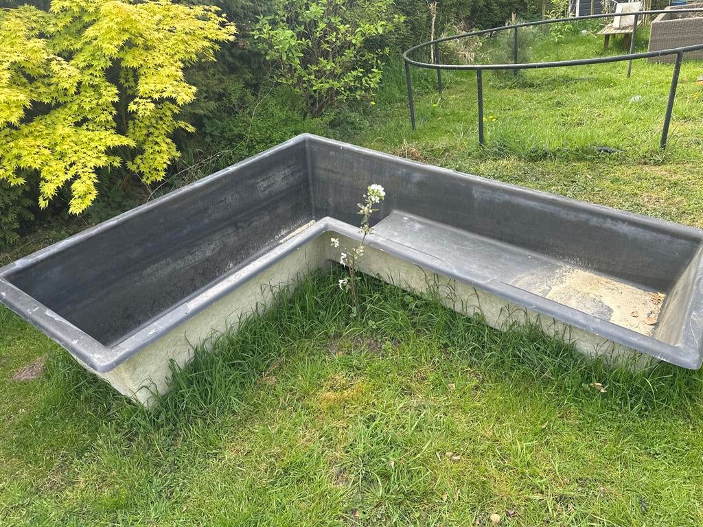 L-vormige vijverbak van kunststof met verschillende dieptes, Tuin en Terras, Vijvers, Ophalen, Gebruikt