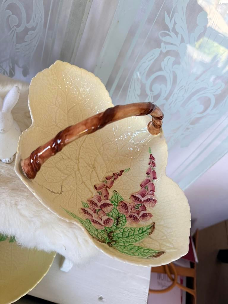 Carltonware Foxtails mandje 26x16 cm Antiek engels majolica, Antiek en Kunst, Antiek | Keramiek en Aardewerk, Ophalen