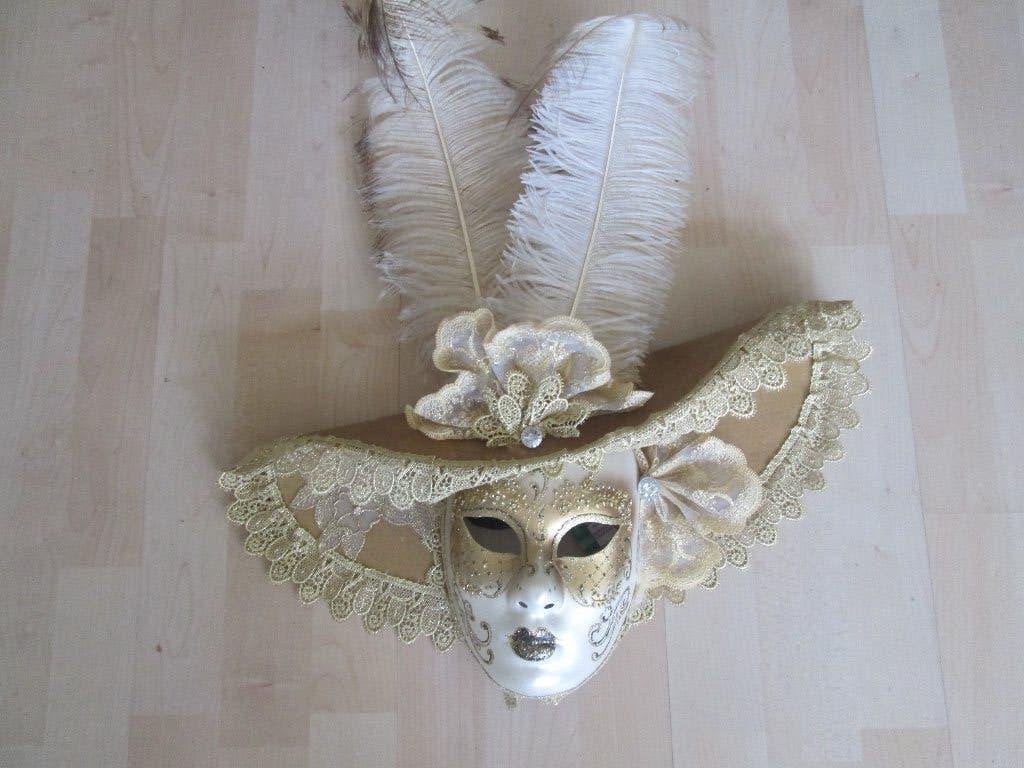 Venetiaans masker / Draagbaar / Wanddecoratie / Papier mache, Ophalen of Verzenden, Gebruikt
