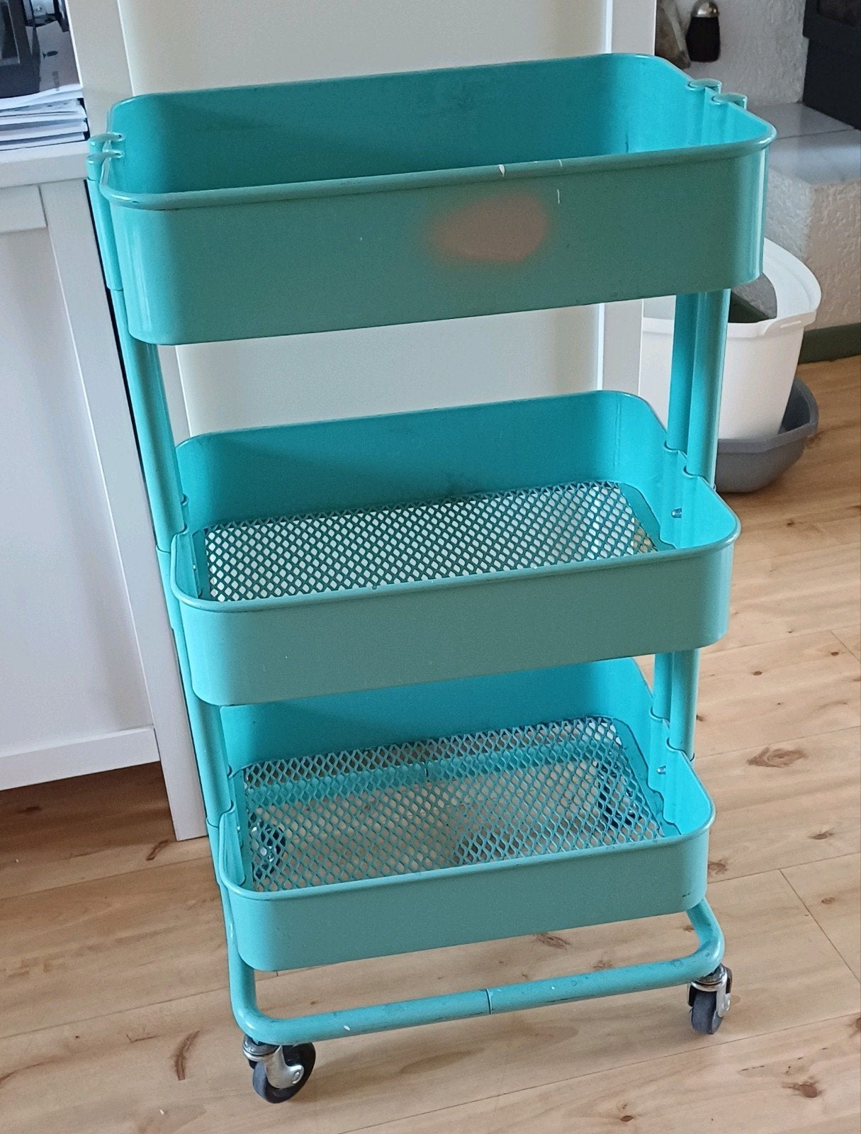 Ikea Råskog roltafel / trolley - Turquoise, Ophalen, Gebruikt, Metaal