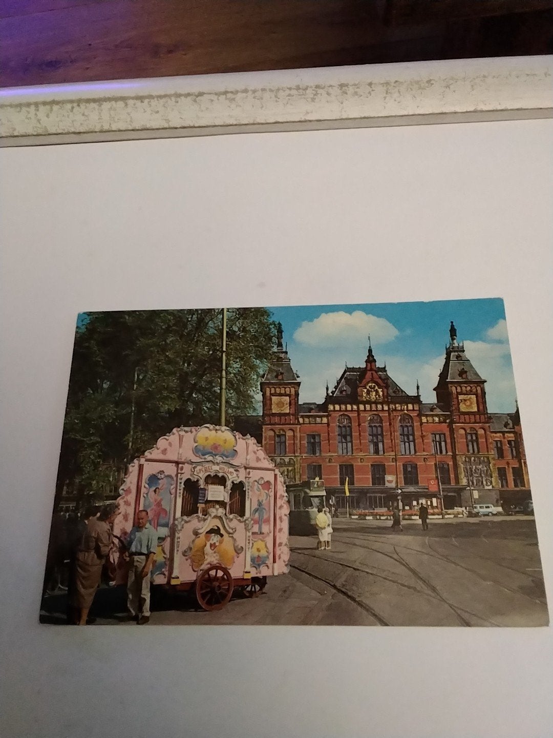 Oude ansichtkaart Amsterdam met draaiorgel 1984, Ophalen of Verzenden, 1960 tot 1980, Gelopen, Noord-Holland
