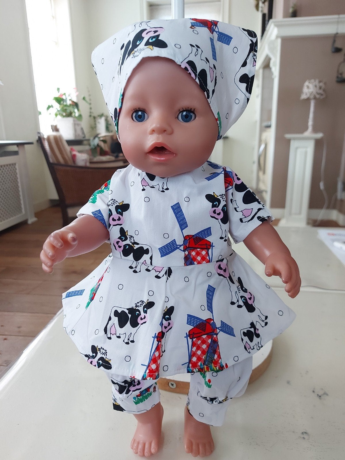 3 delig koeien molen set baby born pop 43cm, Ophalen of Verzenden, Nieuw, Babypop