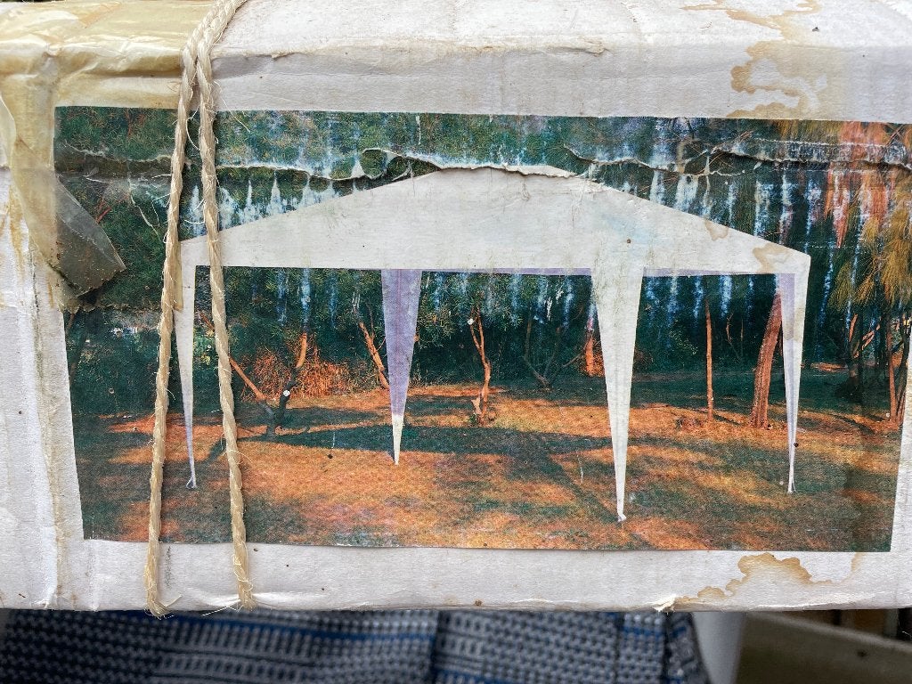partytent groen wit gestreept, Ophalen, Gebruikt