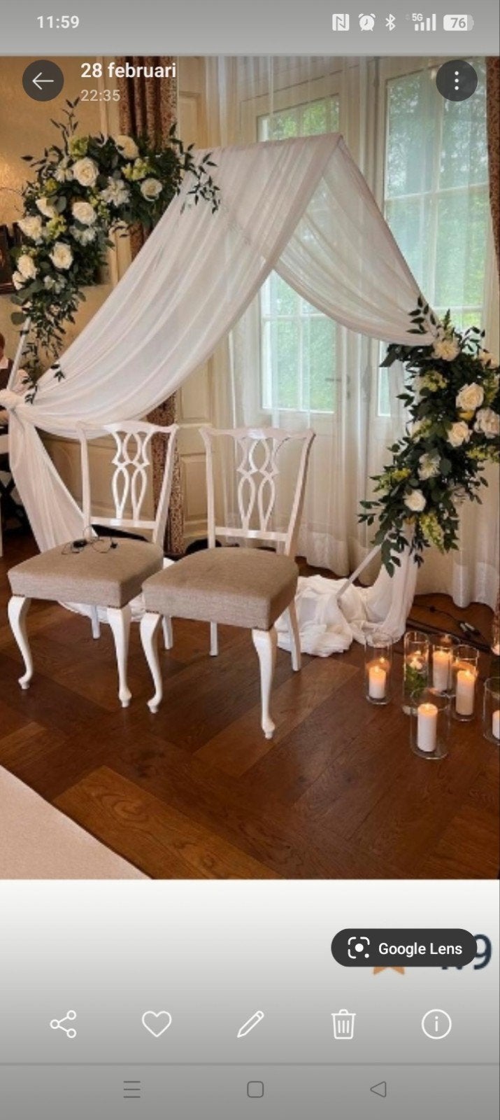 Leuke set stoelen voor Ceremonie //Bruiloft // Backdrop, Ophalen, Gebruikt, Twee, Wit