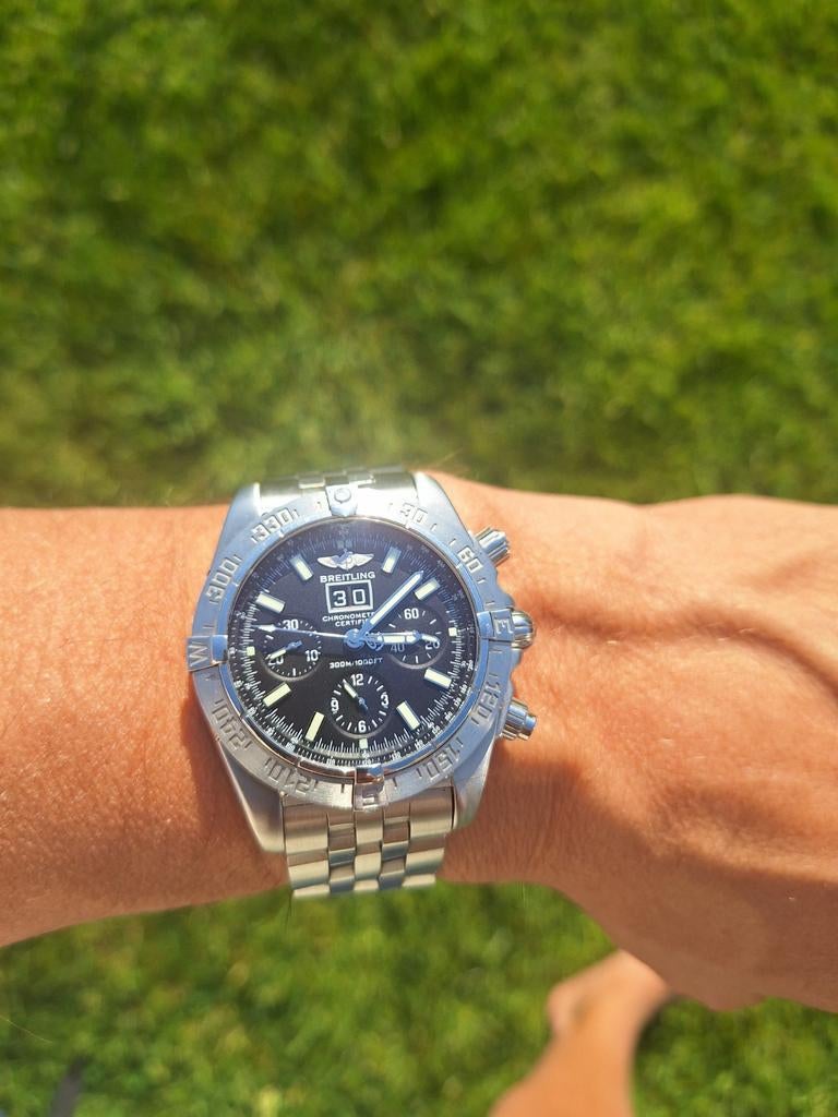 Breitling blackbird Chronomat  Herenhorloge, Sieraden, Tassen en Uiterlijk, Horloges | Heren, Ophalen, Zo goed als nieuw, Staal