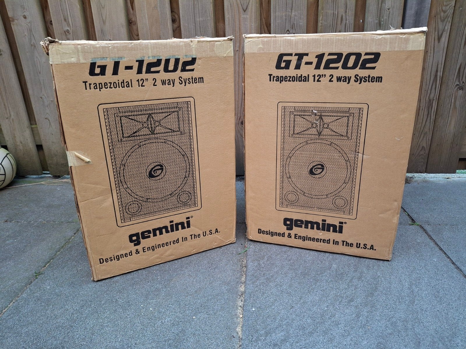 Gemini speaker gt 1202 box, Gebruikt, Inclusief kabels, Party speaker, Ophalen