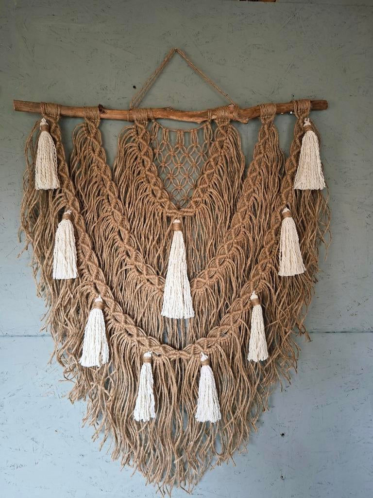 Nieuwe handgemaakte boho macrame jute wandkleed, Ophalen of Verzenden, Nieuw