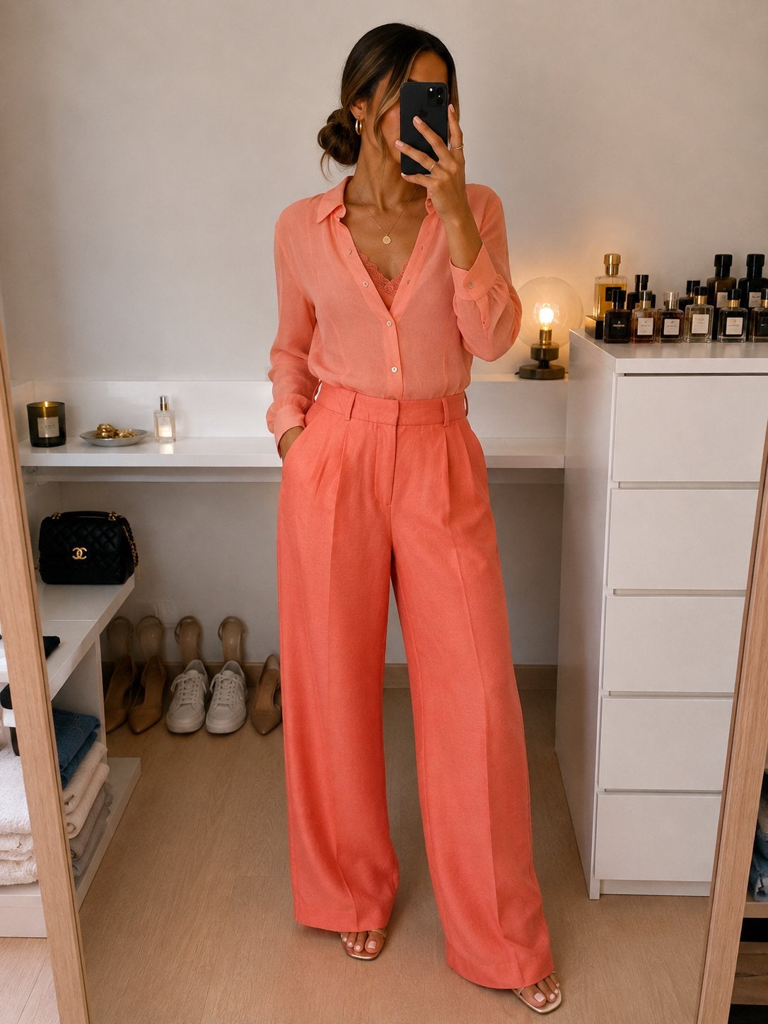 Mango linnen broek koraal nieuw met kaartjes 38, Maat 38/40 (M), Nieuw, Oranje, Ophalen of Verzenden