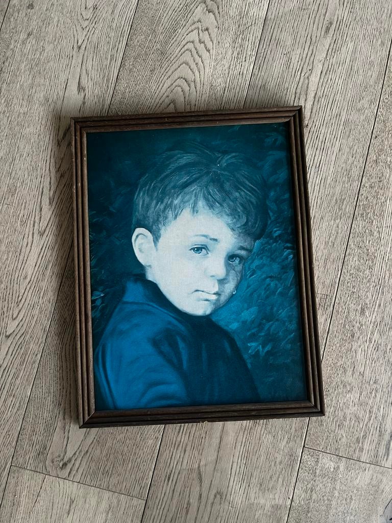 Retro Schilderij: Huilend Jongetje (Zigeunerjongen), Ophalen of Verzenden