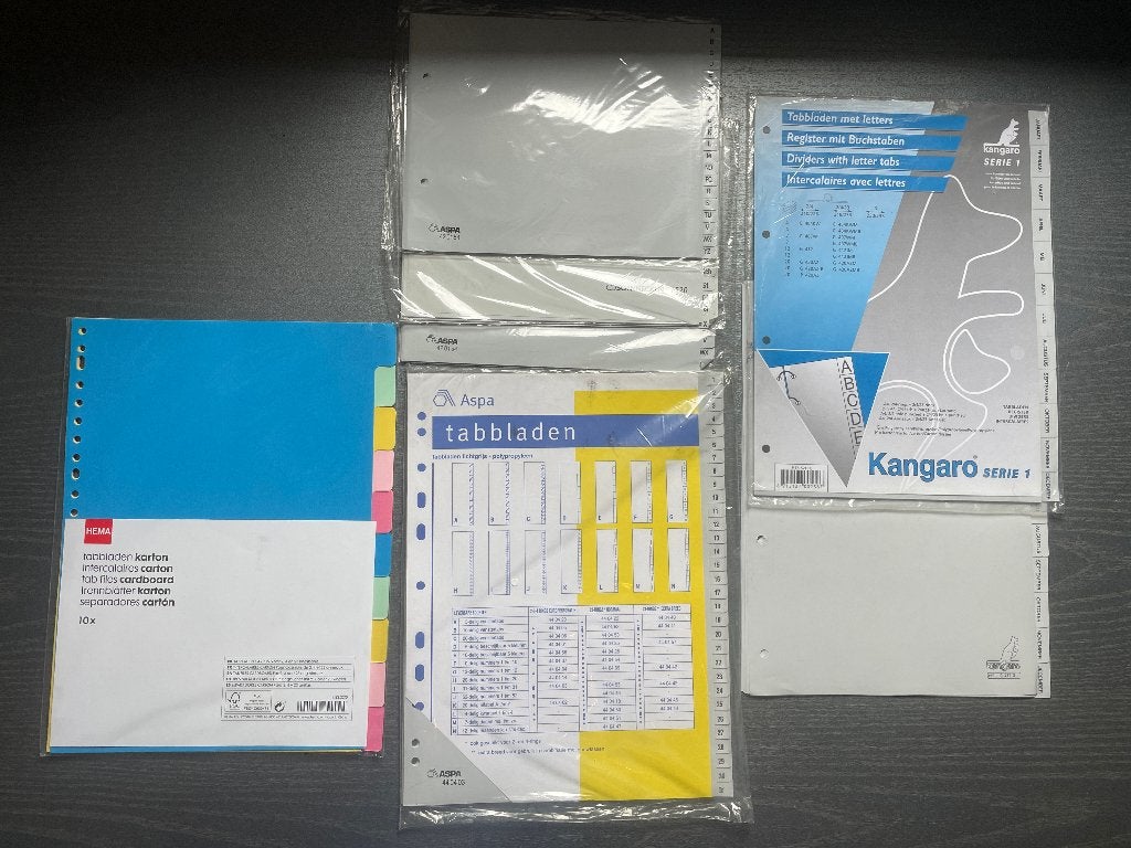 D988 Diverse Tabbladen voor Ringmappen Aspa Kangaro, Ophalen of Verzenden, Nieuw
