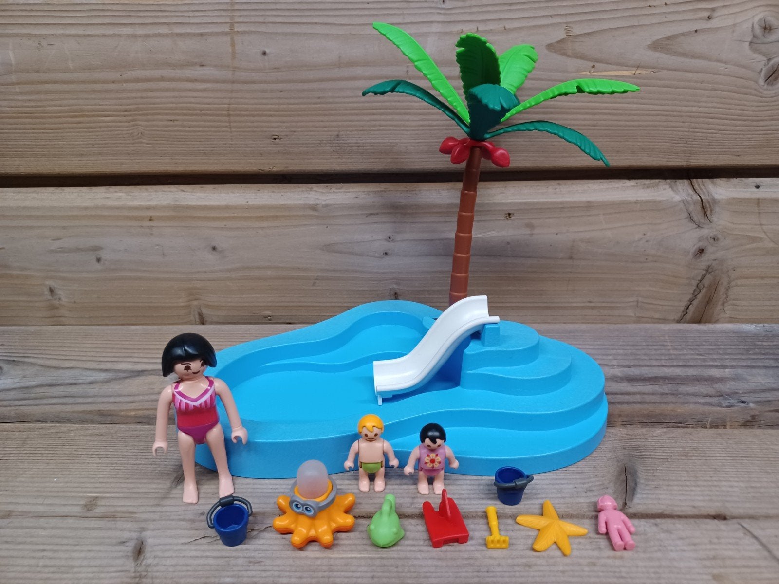 Playmobil kinder zwembad., Kinderen en Baby's, Speelgoed | Playmobil, Ophalen of Verzenden, Zo goed als nieuw, Complete set