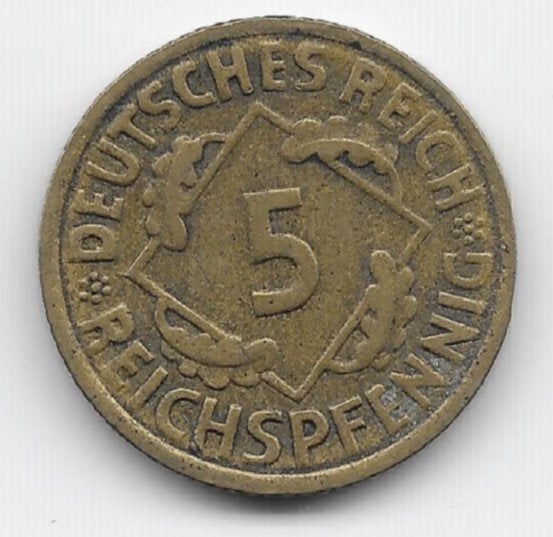 Duitse Rijk 5 reichspfennig 1936 (A) KM# 39, Verzenden, Duitsland, Losse munt