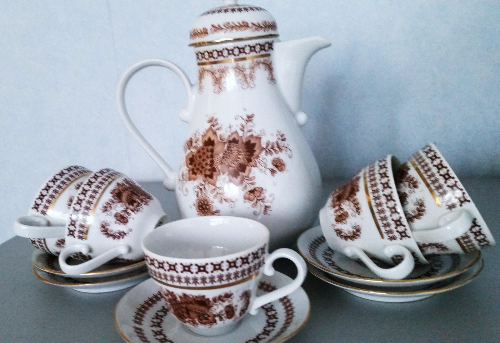 Antieke Koffie Servies Kahla-GDR. Nieuw, Ophalen of Verzenden