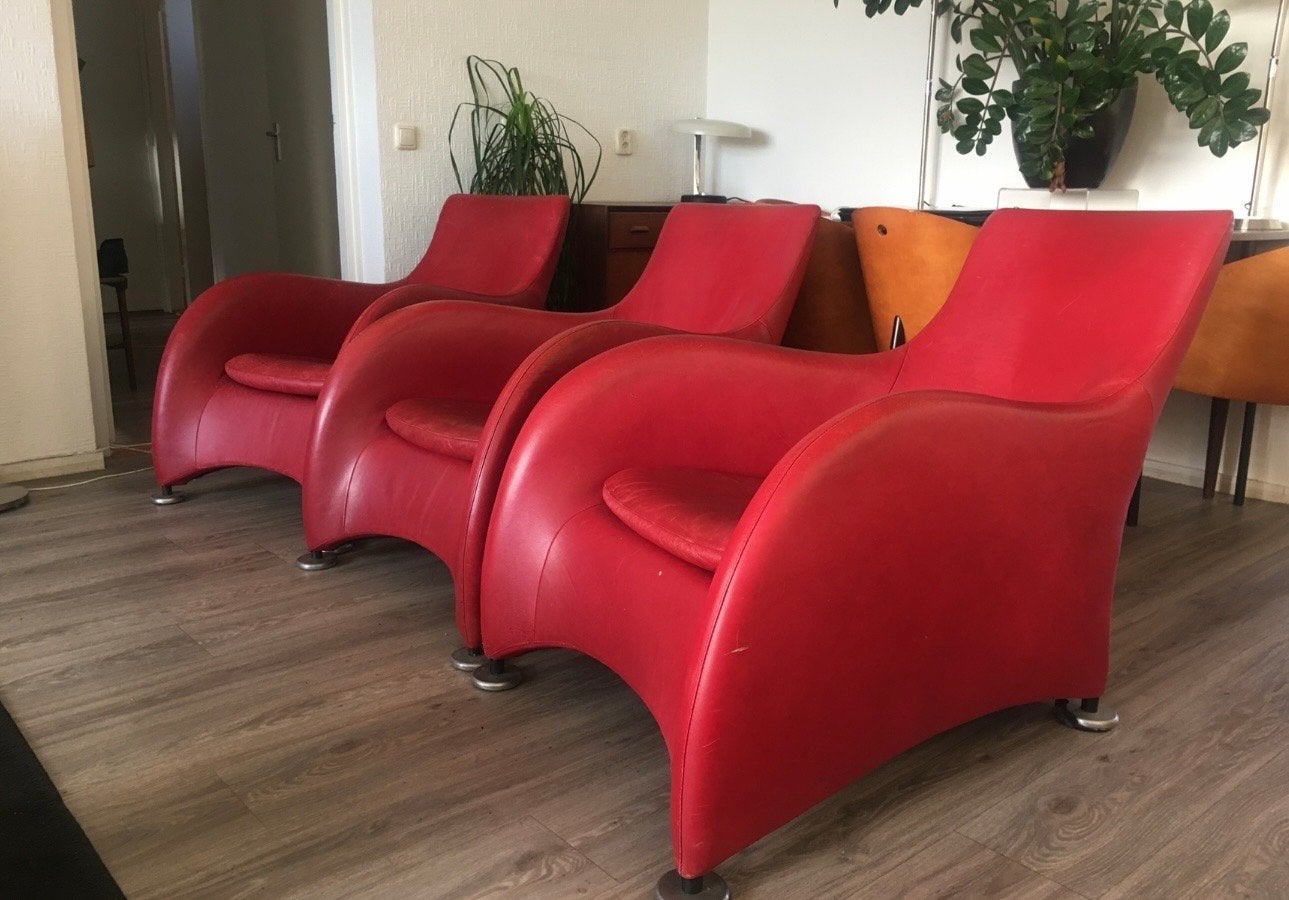 Montis Loge fauteul    300 per stuk Vintage design, Ophalen, Gebruikt, 50 tot 75 cm, Leer