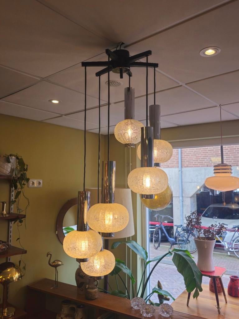 Vintage Sölken Leuchten Waterval Hanglamp Plafondlamp Lamp, Ophalen of Verzenden