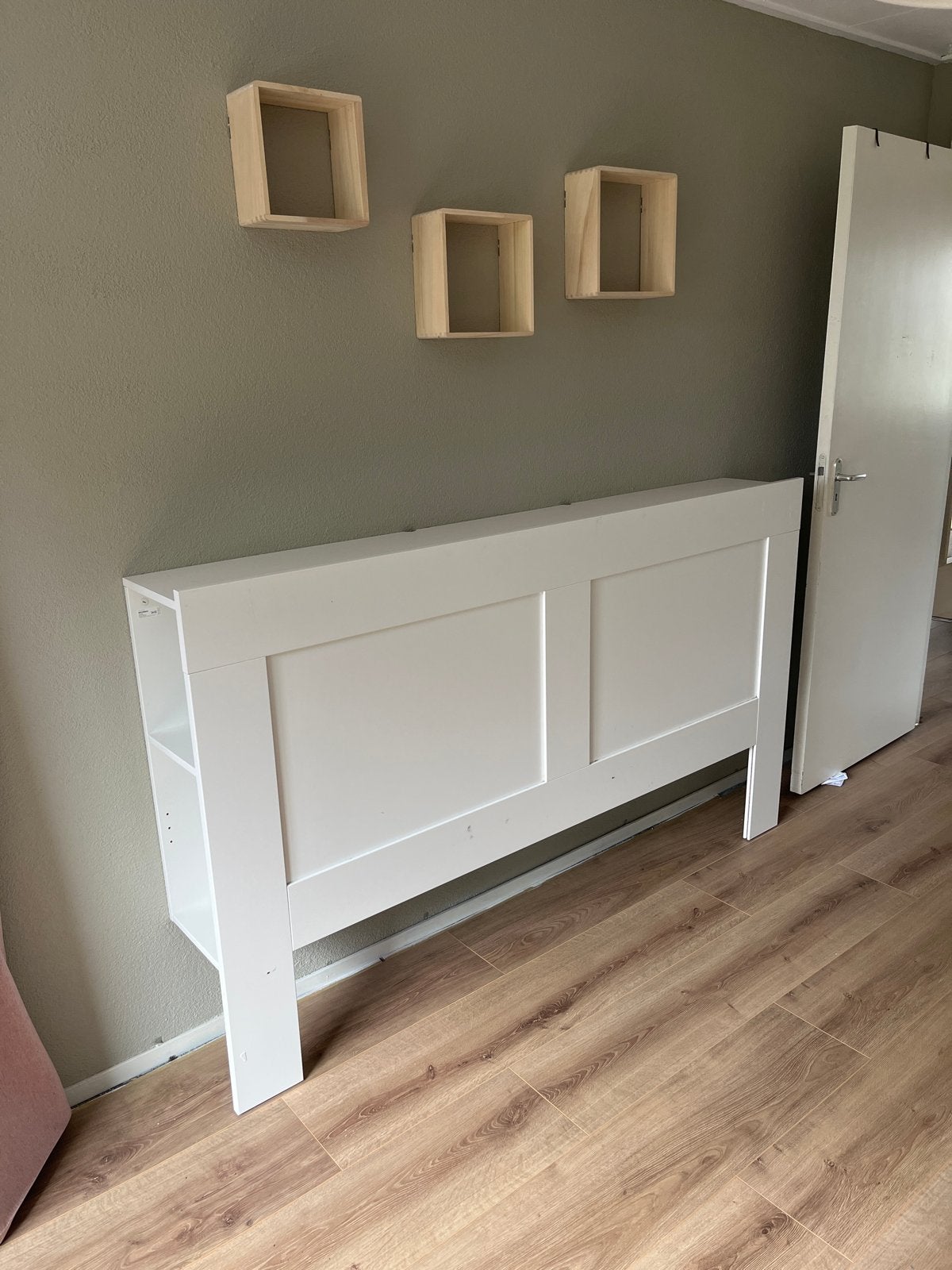Wit hoofdeinde bed 180cm breed IKEA Brimnes, Ophalen, Gebruikt, Wit, Tweepersoons
