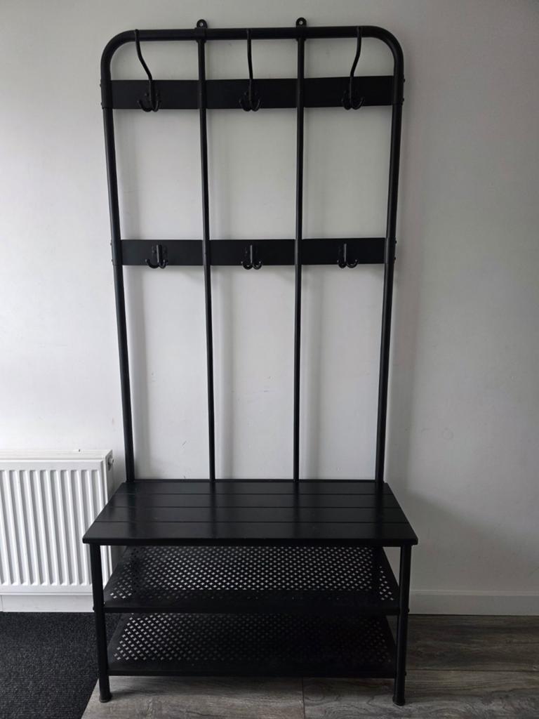 Ikea nipasen kapstok met schoenenrek, Ophalen, Gebruikt, Metaal, Staande kapstok