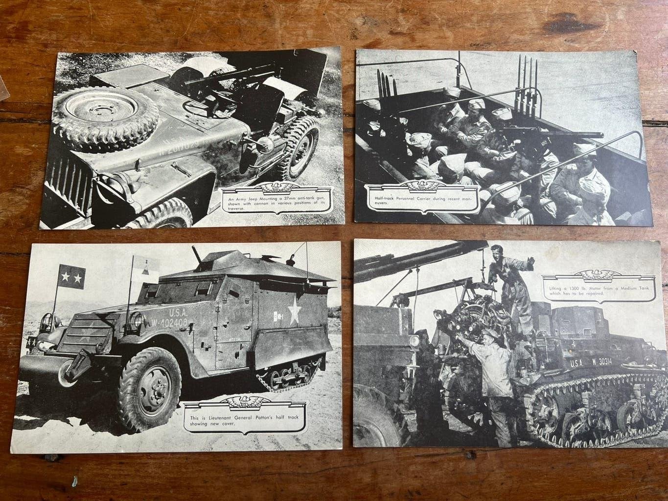 WO2 Amerikaans 4x foto's platen Willys Jeep Patton Halftrack, Verzenden, Nederland