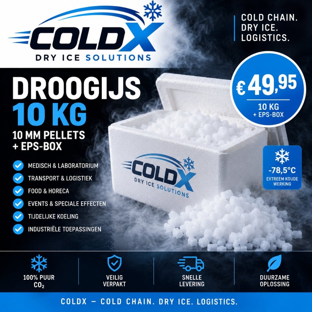 COLDX Droogijs 10 KG 10mm Pellets + EPS Box  €49,95, Ophalen of Verzenden, Nieuw, Overige typen