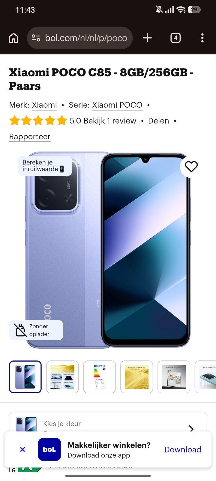 Xiaomi POCO C85 - 8GB/256GB - Paars - Nieuw in doos, Ophalen of Verzenden, Nieuw, Zonder abonnement, Zonder simlock