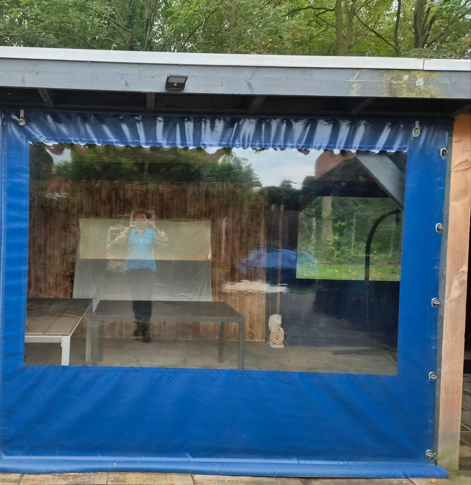 verandazeil bauw met transparant raam, Ophalen, Gebruikt, Overige typen, 150 tot 300 cm