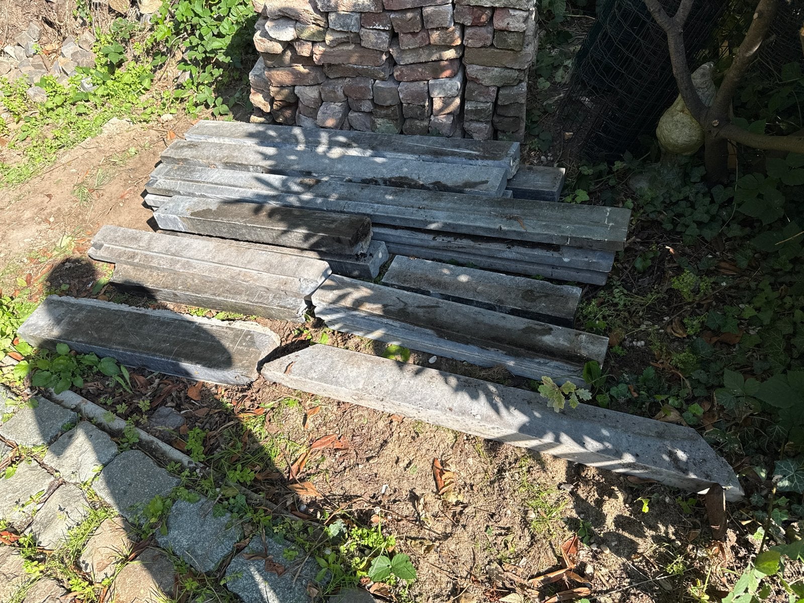Verschillende maten Belgische hardsteen dorpels, Doe-het-zelf en Verbouw, Gebruikt, Overige typen, Ophalen of Verzenden, 50 mm of meer