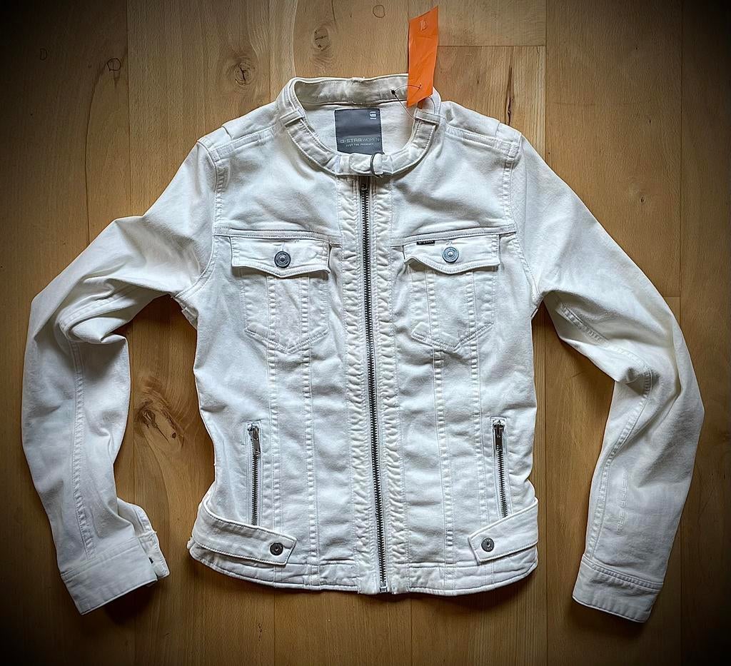 G Star Raw Tailor Chopper Jkt WMN spijker jasje wit XS, Ophalen of Verzenden, Zo goed als nieuw, Maat 34 (XS) of kleiner, Wit