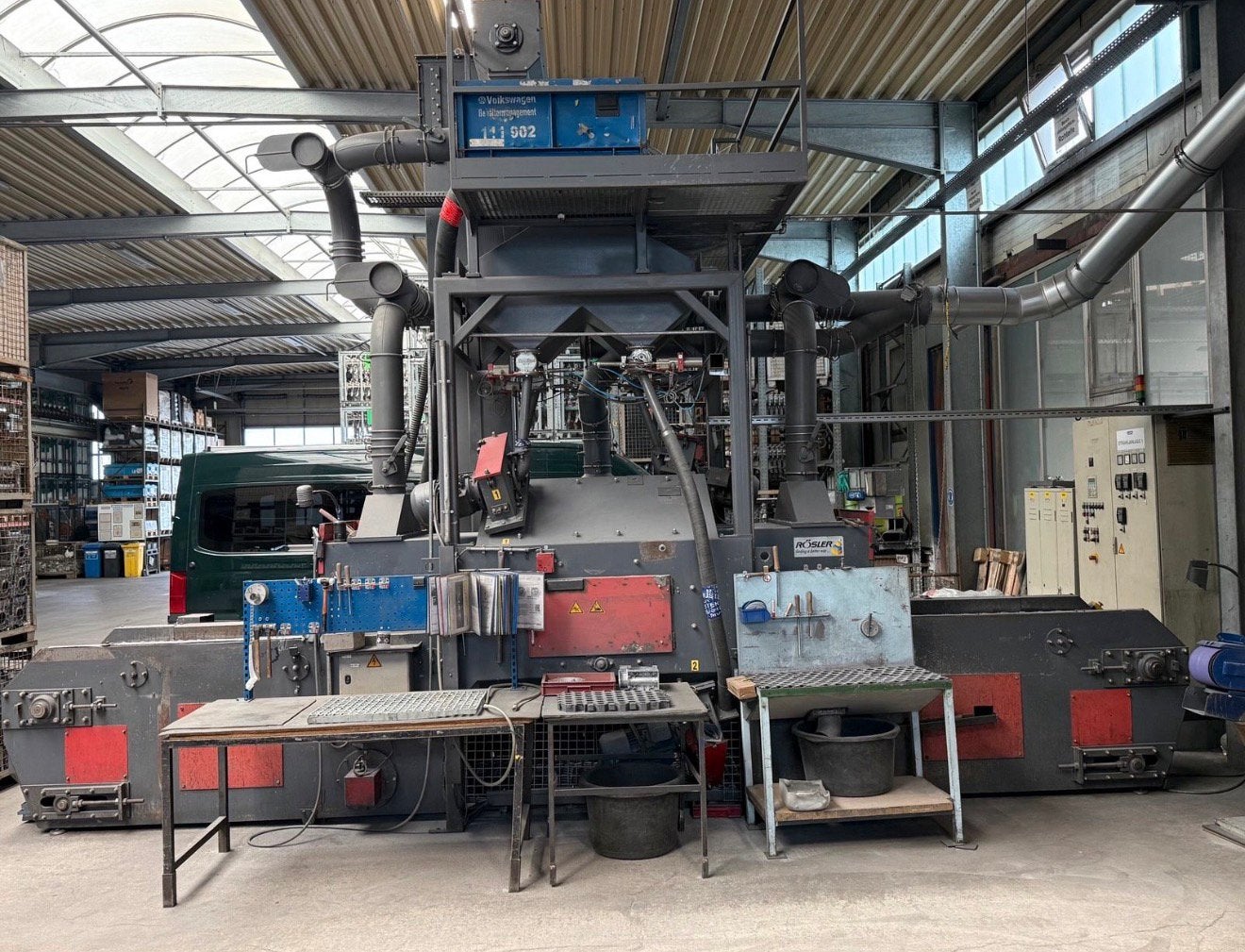 Rösler doorvoer Werpstraler, straalmachine, Ophalen