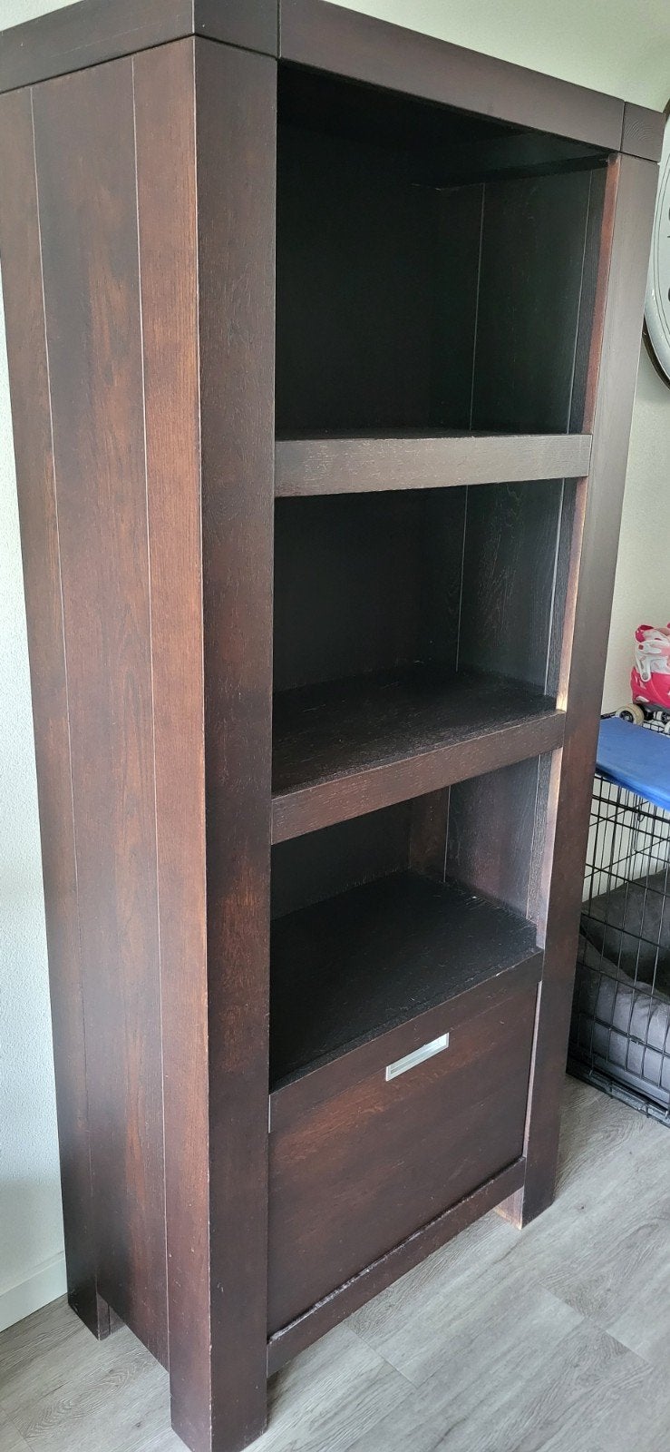 Wandkast | Eiken | Wengé | Bruin, Ophalen, Gebruikt, Eikenhout, 150 tot 200 cm