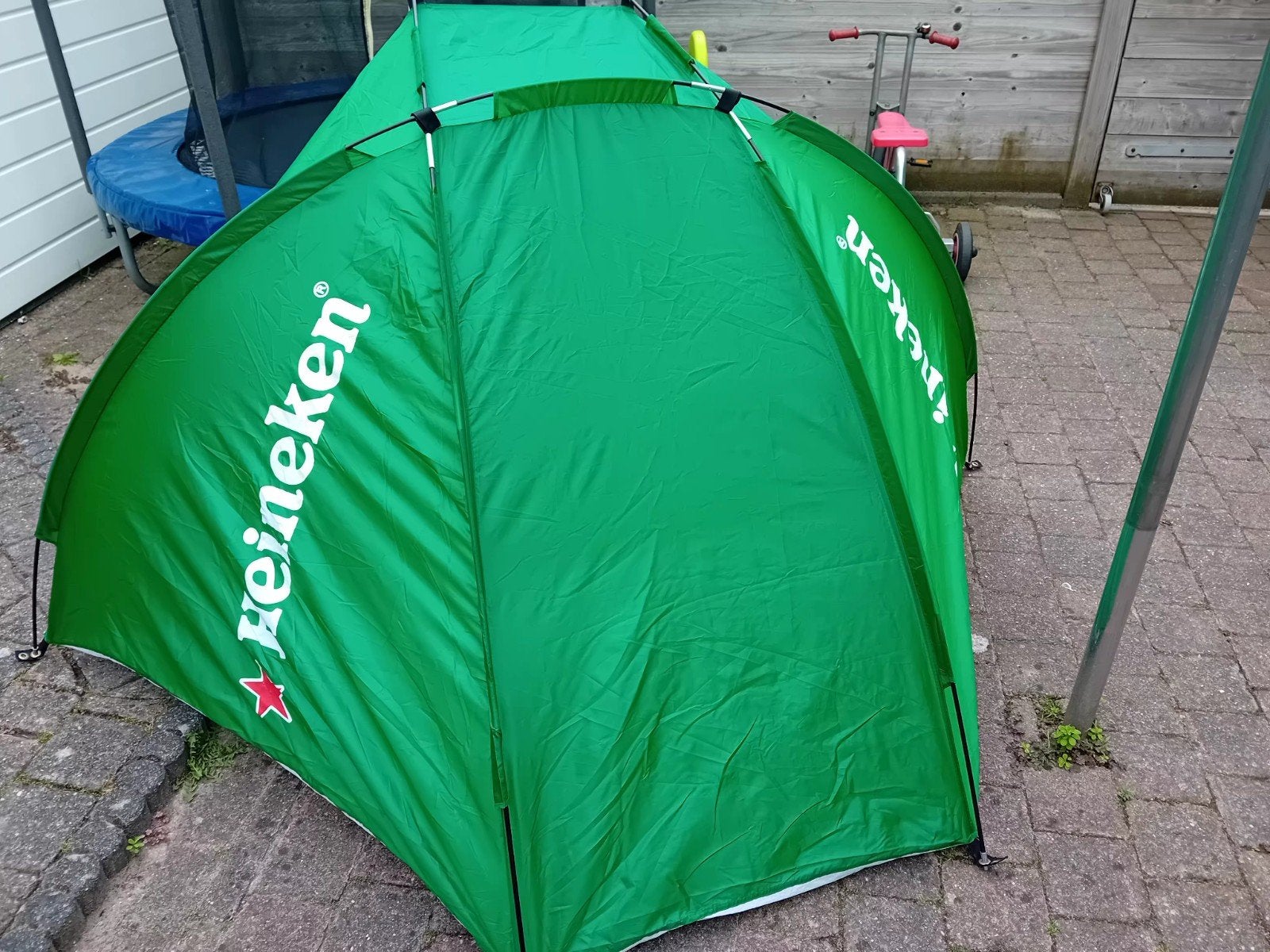 Heineken strandtent / zonnescherm - Ideaal voor strand/tuin, Ophalen of Verzenden, Zo goed als nieuw, Tot en met 2