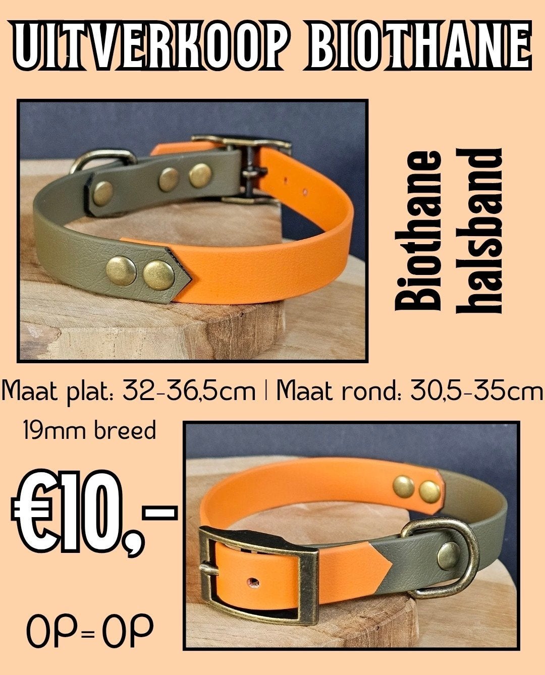 Nieuwe Biothane halsband | Hond | Handgemaakt, Verzenden, Handgemaakt, Nieuw