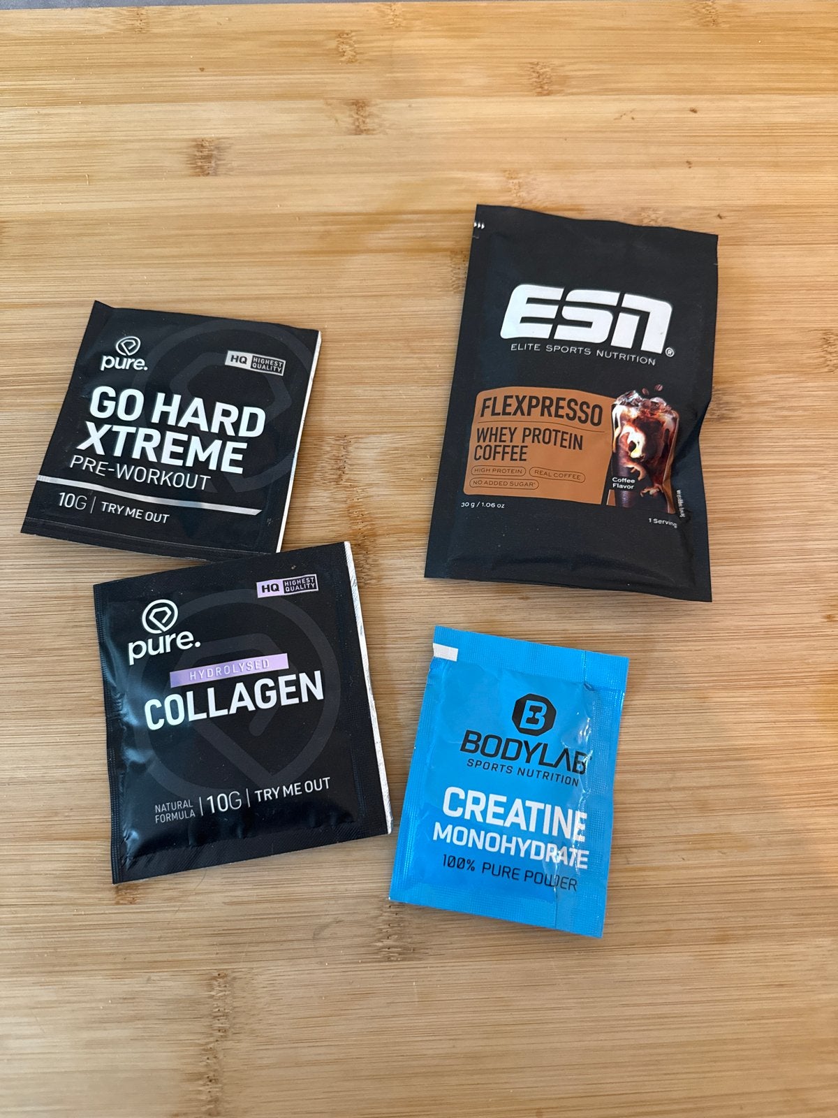 Sportvoeding proefpakket: Pre-workout, Collageen, Creatine,, Ophalen of Verzenden, Nieuw, Poeder of Drank