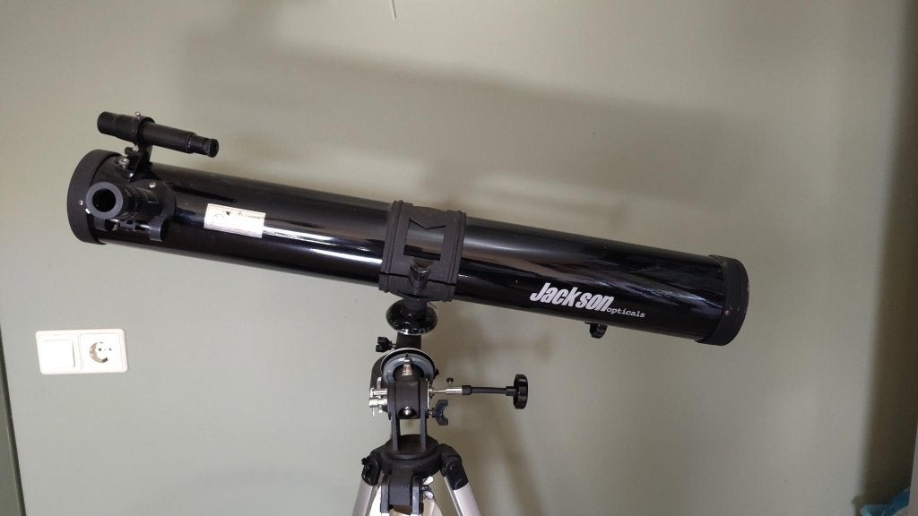 Telescoop Jackson opticals, Ophalen, Gebruikt, Lenzentelescoop (refractor), Met statief