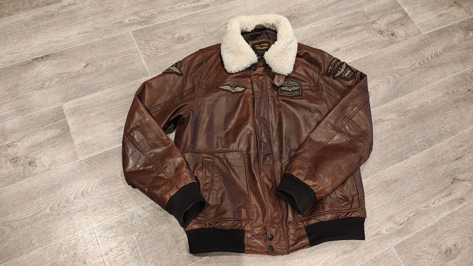 PME Legend bruin leren jas maat XL, Bruin, Maat 56/58 (XL), Ophalen of Verzenden, Zo goed als nieuw