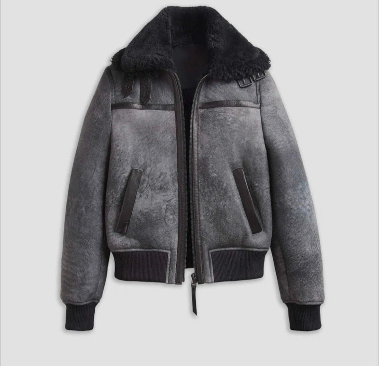 BODA SKINS Asteroid Shearling Bomberjack - Grijs Nubuck, Ophalen of Verzenden, Nieuw, Maat 48/50 (M), Grijs