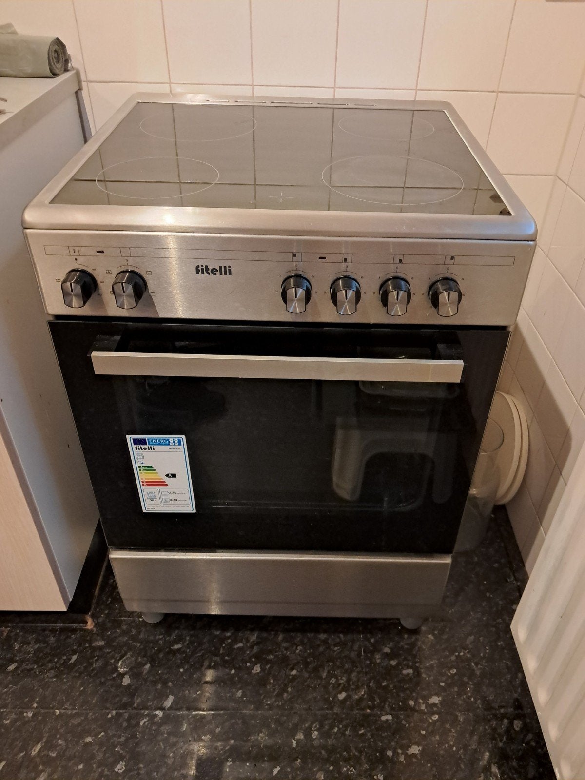 Fitelli FK6001RVS Keramisch Fornuis - Z.G.A.N. met garantie, Witgoed en Apparatuur, Fornuizen, Ophalen