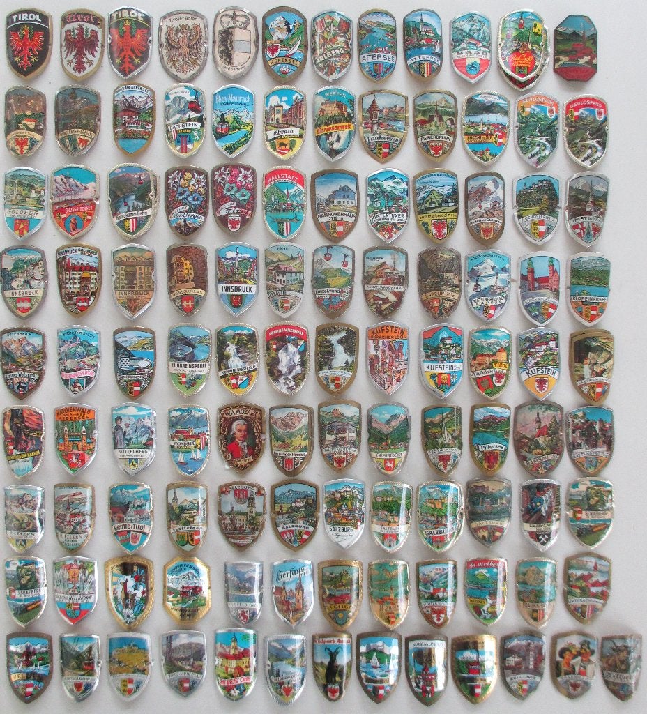 Oostenrijkse Wandelstokplaatjes (Stocknägel) Oostenrijk stok, Ophalen of Verzenden, Gebruikt, Overige typen