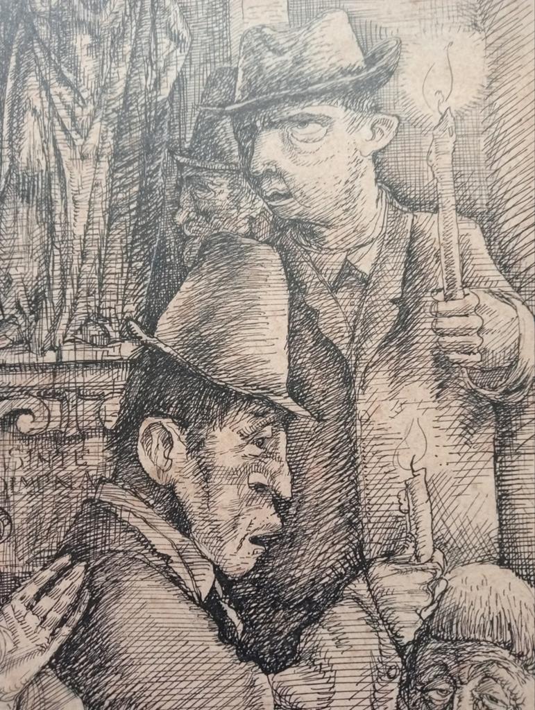 Luc van Hoek pentekening 'De Zotten van Geel', Ophalen of Verzenden