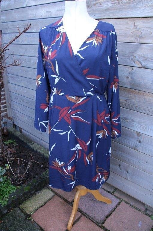 Jurk donkerblauw/ wijnrood La fee Maraboutee mt 42 Vaste pri, La Fee Maraboutee, Blauw, Maat 42/44 (L), Ophalen of Verzenden