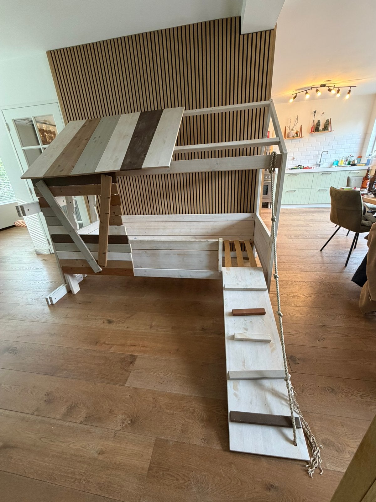 Compleet bed,bedhuisje/boomhut,  halfhoogslaper, lifetime, Kinderen en Baby's, Ophalen, Zo goed als nieuw, Halfhoogslaper
