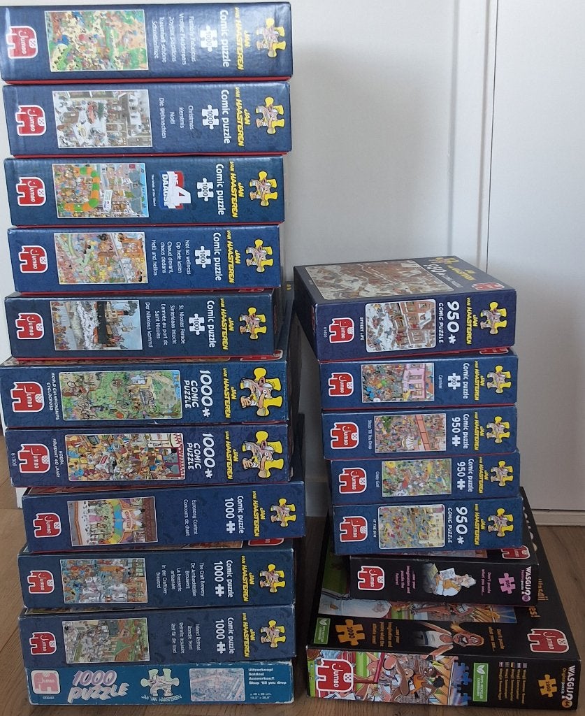 Ruilen of kopen 14 x Jan van Haasteren en Wasgij, Verzenden, 500 t/m 1500 stukjes, Zo goed als nieuw, Legpuzzel