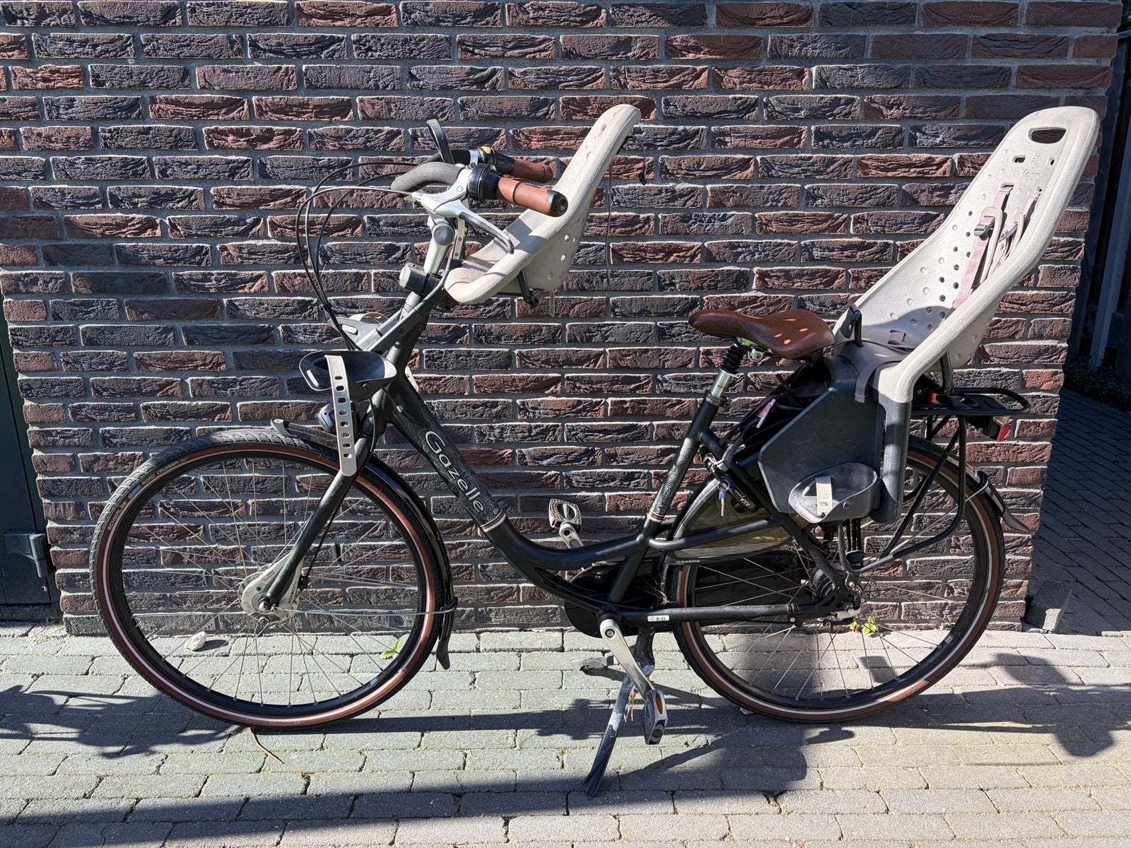 Gazelle Bloom mamafiets met kinderzitjes - 7 versnellingen, Fietsen en Brommers, Ophalen, Gazelle, Trommelrem, 53 tot 56 cm